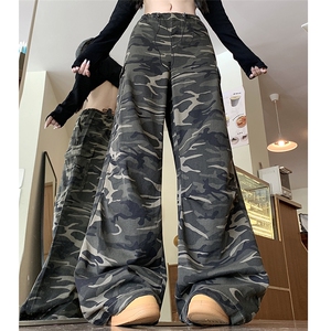 美式高街裤子男潮痞帅炸街迷彩牛仔休闲裤情侣 XZ212-QNK7010-P48图片