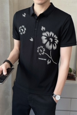 男装Polo衫翻领短袖印花透气2025新款短袖t恤C317-1855-P55，男装T恤，电商C317