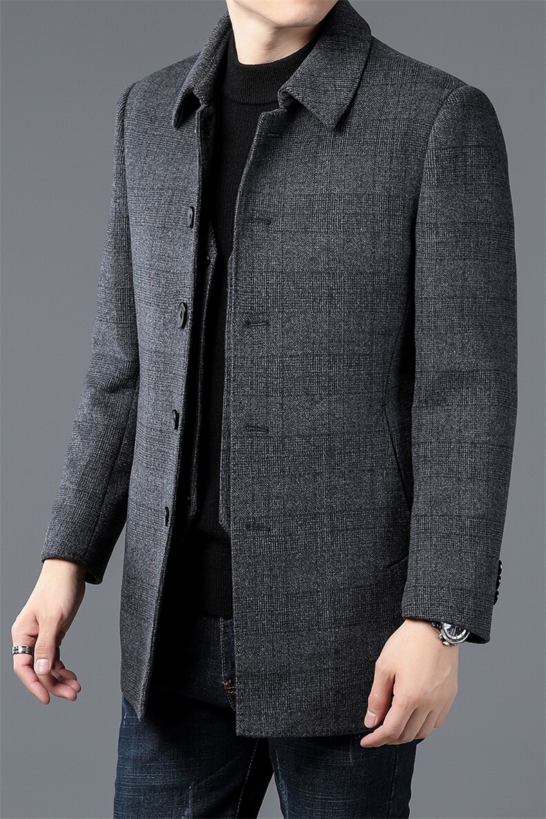 2023年新款男士毛呢上衣羽绒服P205,男装毛呢大衣,电商D223-1