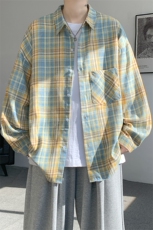 加绒衬衫男冬季新款港风宽松加厚磨毛格子长袖衬衣JR01-特P35，男装衬衫，星座214-3