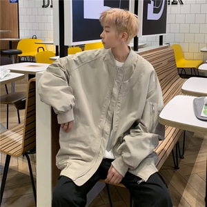 棒球服外套男秋季美式潮牌复古高级感男装宽松飞行员夹克 J7374图片