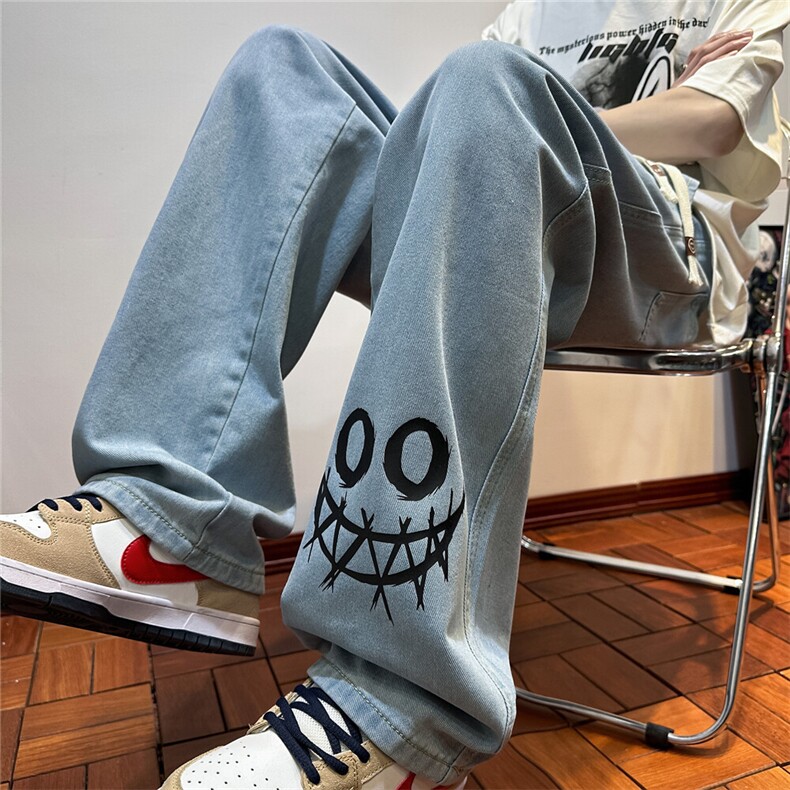 k1076-p48-控68现货宽松拉链cleanfit牛仔裤马丁靴黑暗,男装牛仔裤,星座116