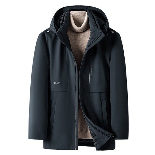冬季男士商务休闲羽绒服中年男装连帽外套鸭绒上衣ZELD9826-P355，男装羽绒服，电商B212（原钱塘6029）