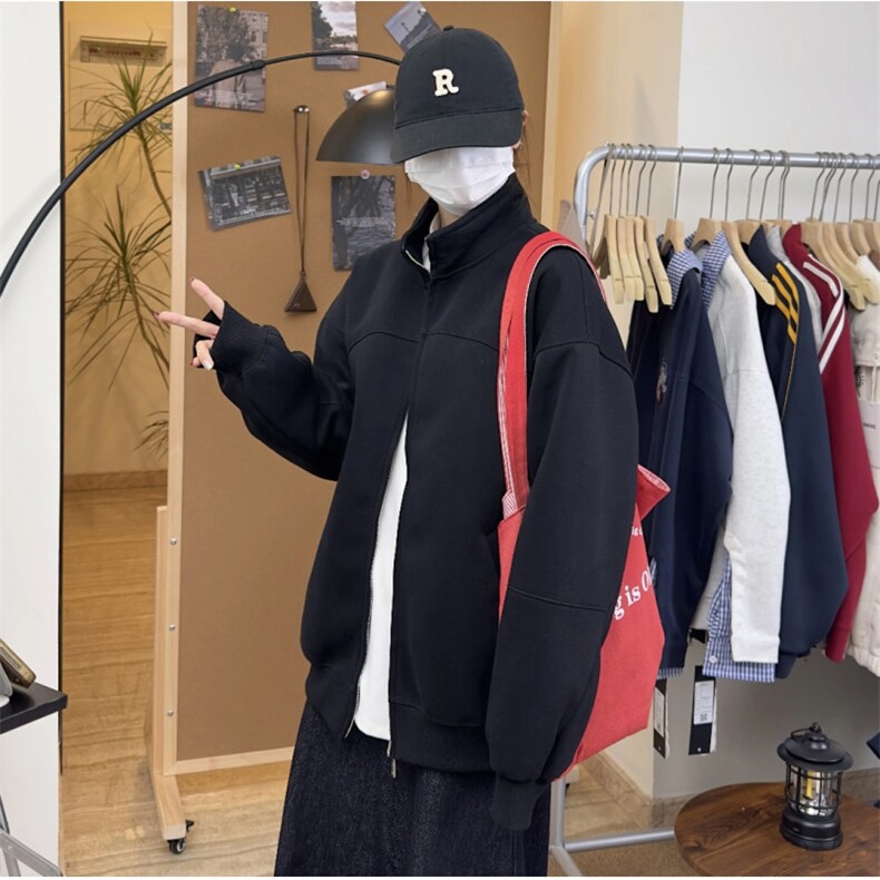 网图-重磅420克华棉立领开衫卫衣9129-P60，男装卫衣，电商B380（原B361）