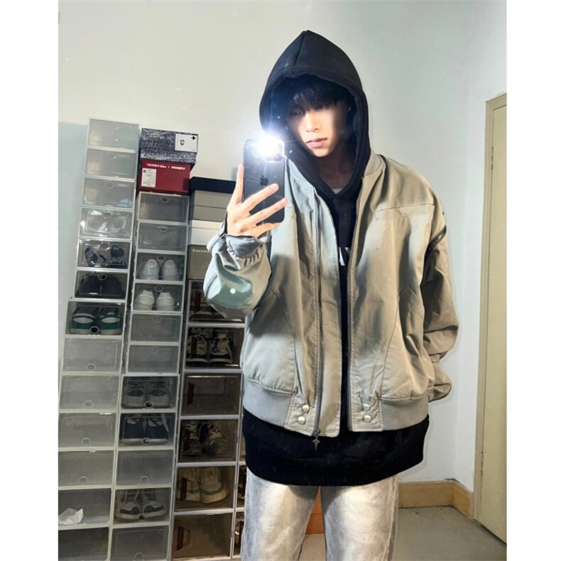 现货自制款高质量美式高街bomer外套设计感夹克,男装夹克,星座910A