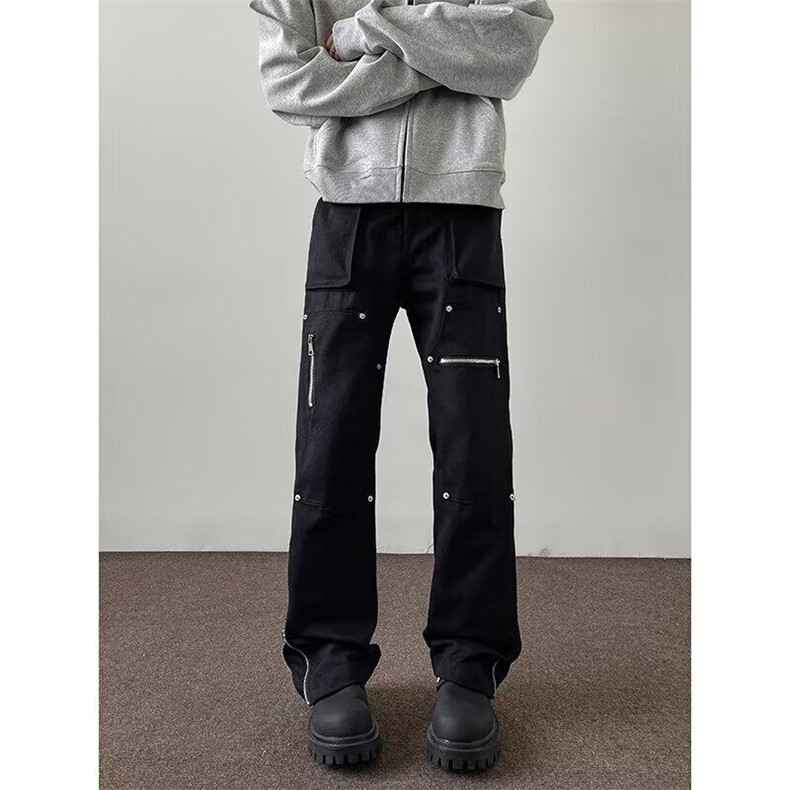 美式高街牛仔裤男女韩版潮流帅气百搭2026春季ins长裤RK2529-P59，男装牛仔裤，星座412-2