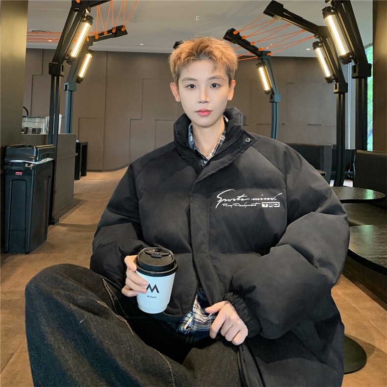 特p100控158冬立领机车棉服情侣棉衣面包扎染服墨染风外套男MY248,男装棉衣,电商B370