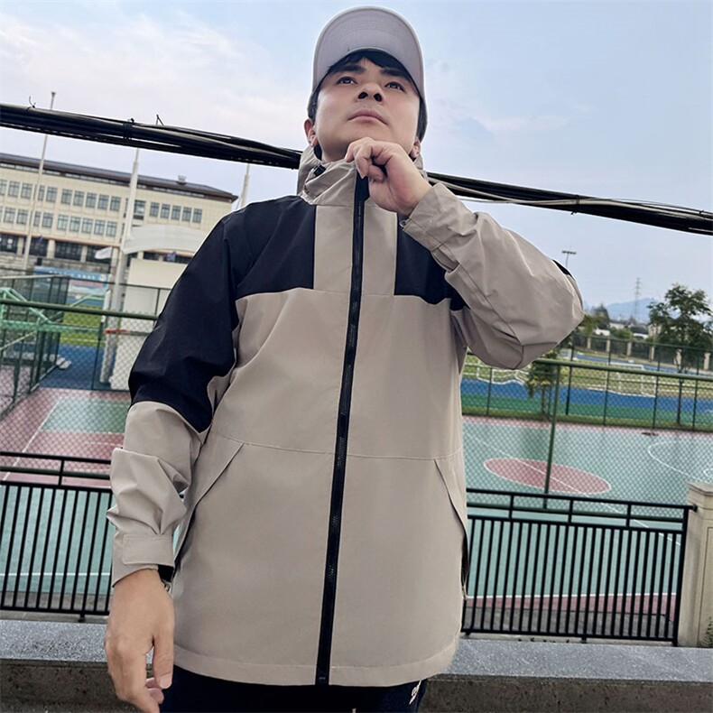 Y009拼接撞色连帽男女休闲大码团队冲锋衣户外旅游运动薄夹克潮男,男装夹克,星座115A-3