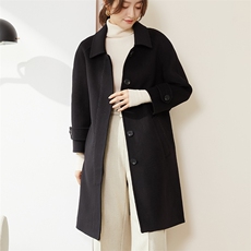 羊毛大衣女新款冬季韩版时尚流行羊毛呢子外套，女装双面呢大衣，召鑫羊绒双面呢