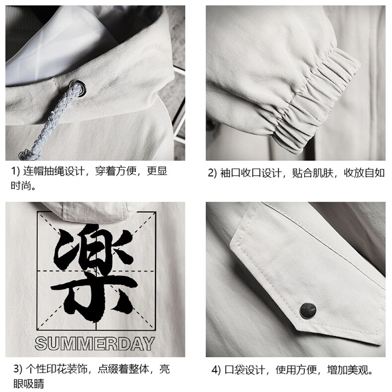 JK41197-P85加棉款-P115纯棉连帽夹克男士大码工装夹克男网格,男装夹克,电商A040A