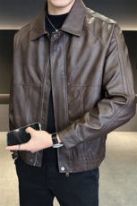 秋季皮夹克宽松偏大男装皮衣2025新款品质外套C317-J8806-P155，男装夹克，电商C317