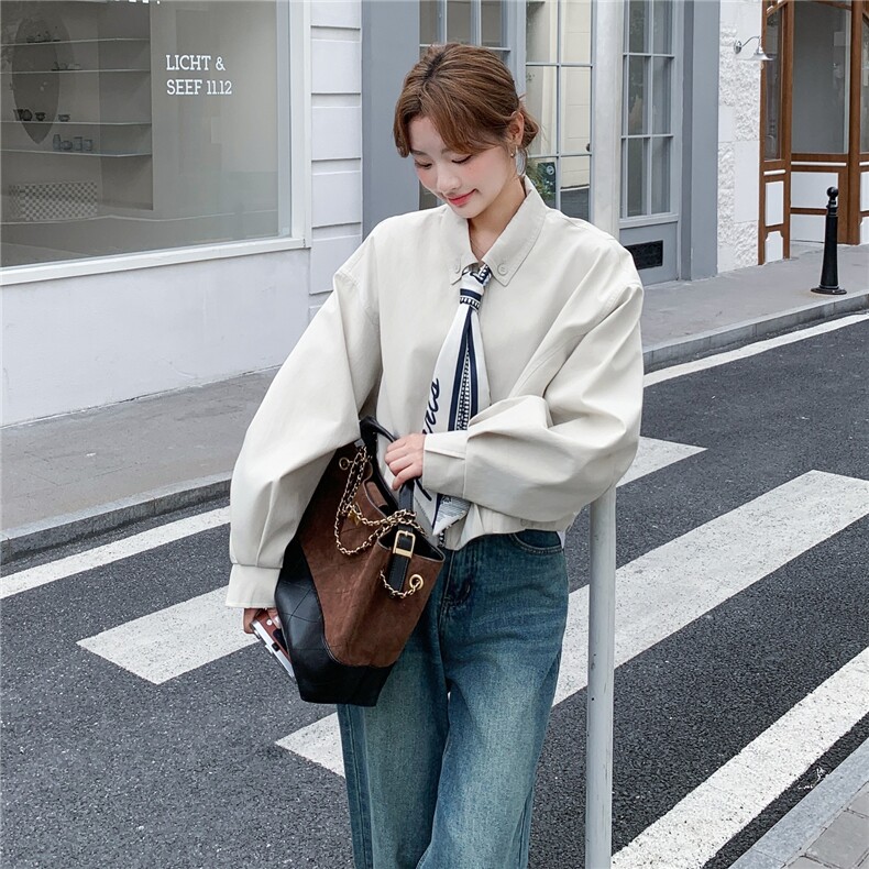 新品！翻领短外套带丝巾2C213-906-P155-K228,女装短外套,2C213
