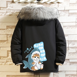 MM48217-P130 冬季大毛领衣男士大码加厚袄男服 砖墙图片