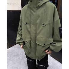 春秋潮牌连帽百搭冲锋衣男女士休闲工装徽章夹克外套-JK0188-p72，男装夹克，星座601-2