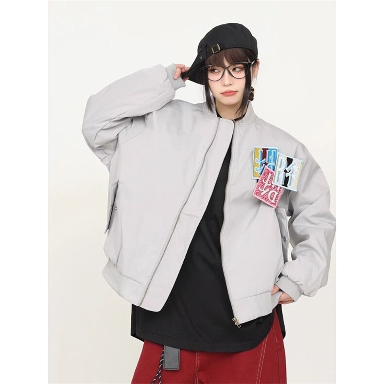 港风复古魔术贴飞行员夹克男女春秋季宽松情侣棒球服外套ins潮流,男装夹克,星座1210-1