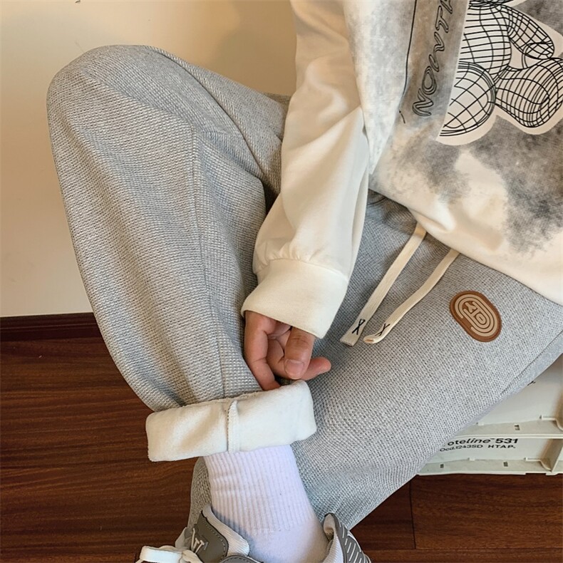 秋季新款休闲宽松设计感直筒长裤K116p28加绒35，男装卫衣，电商D315A