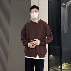 男士长袖红色毛衣圆领假两件新款潮流设计感针织衫MY217-P50，男装针织衫/毛衣，星座208-5