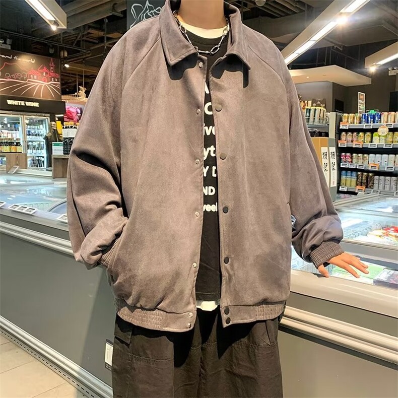 春季新款美式男重磅400克麂皮绒夹克外套W172P65,男装夹克,星座1116-2