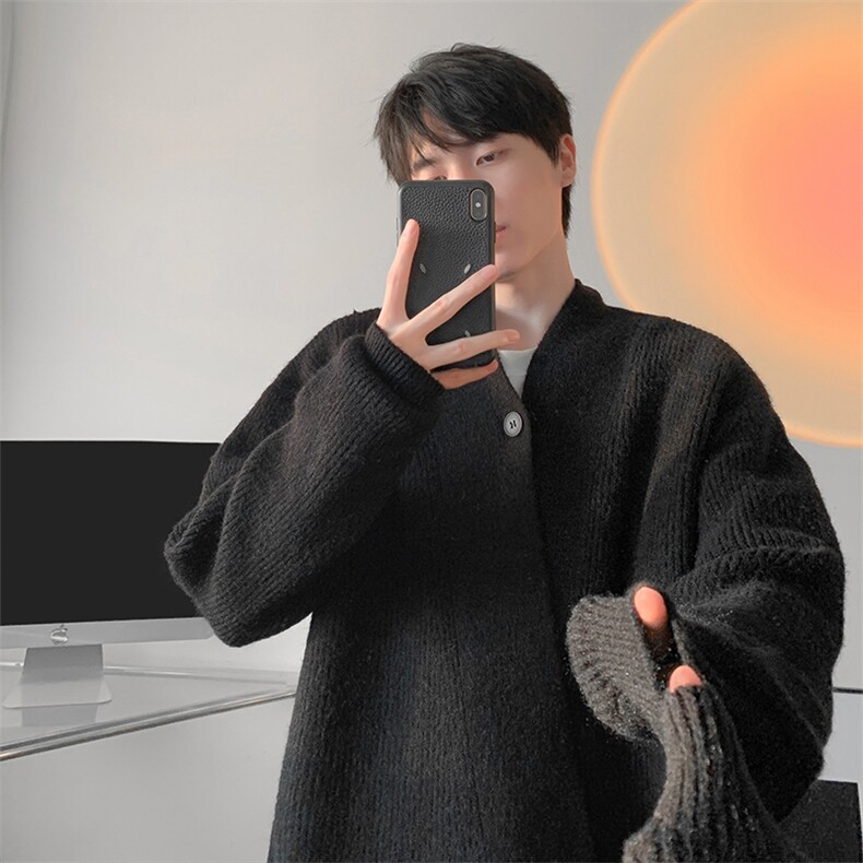 冬季高品质650g慵懒风不规则大码针织开衫毛衣男MY125-特P55控98，男装针织衫/毛衣，电商A001-1