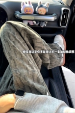 【送挂件】冬季加绒加厚格纹灯芯绒男休闲裤女5D2020-TP4588，男装卫衣，电商A102