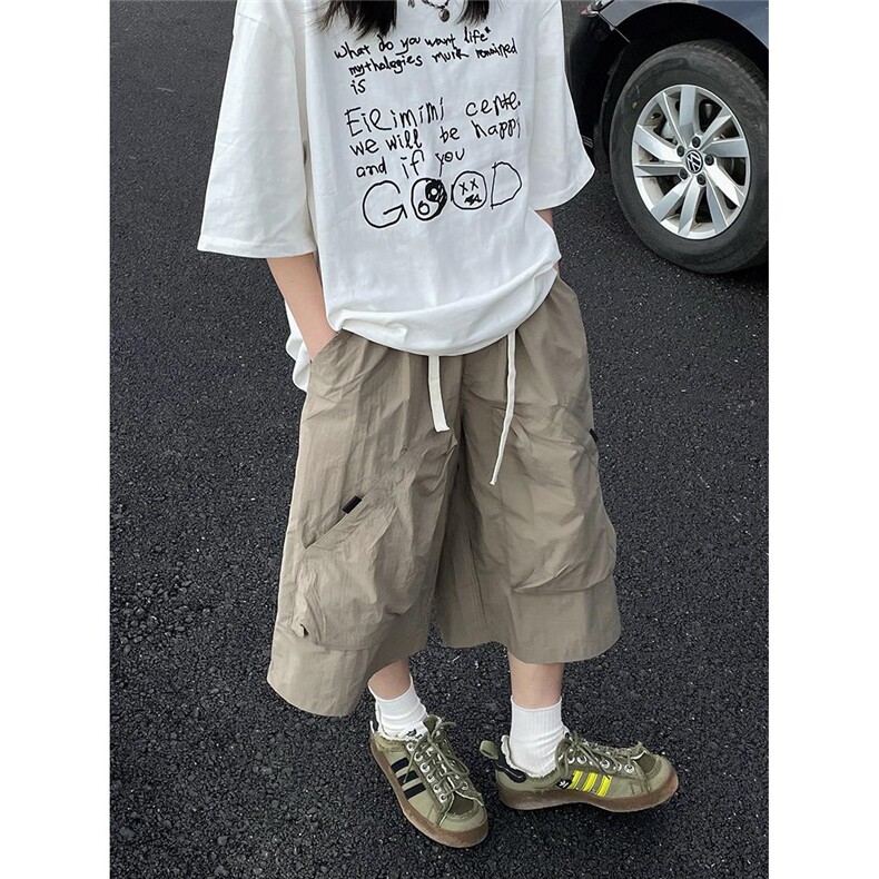 户外工装大口袋抽绳七分裤薄款男女宽松百搭直筒休闲KD1089,男装牛仔裤,星座1116A（原606A-3）