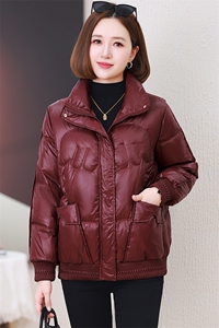 时尚洋气立领保暖羽绒服女2024冬季新款宽松小个子短款白鸭绒外套图片