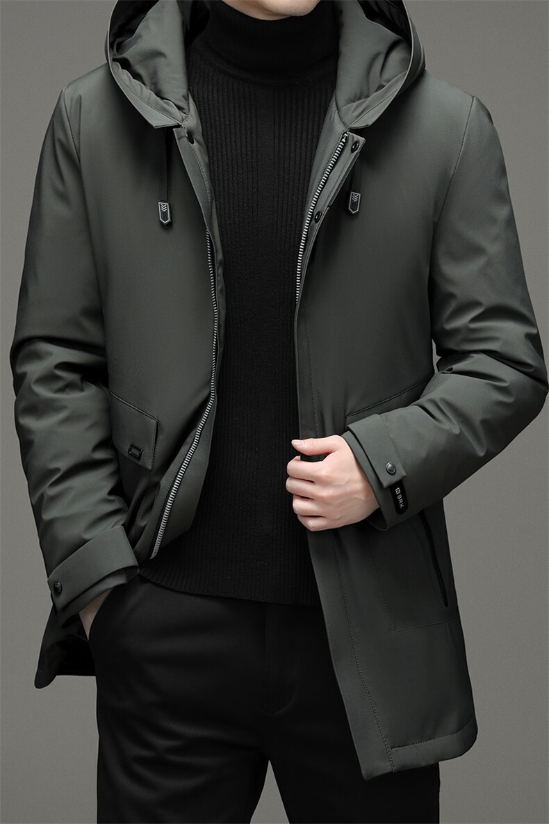 中年休闲纯色羽绒服白鸭绒保暖爸爸装冬季中年外套ZK2019-P305，男装羽绒服，电商B212（原钱塘6029）