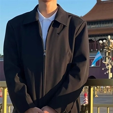 男士风衣外套男2025春秋季新款高端中长款商务休闲翻领夹克，男装风衣，星座506A