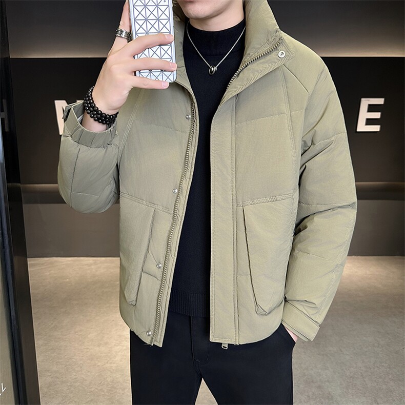 新款男士小立领插肩袖羽绒服夹克加厚防寒309B-3-81067-P195,男装夹克,星座1409-3
