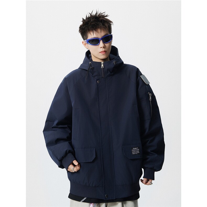可二开发光贴片连帽工装冲锋衣大码M-5XL夹克男JK78076P85控128,男装夹克,星座226-1