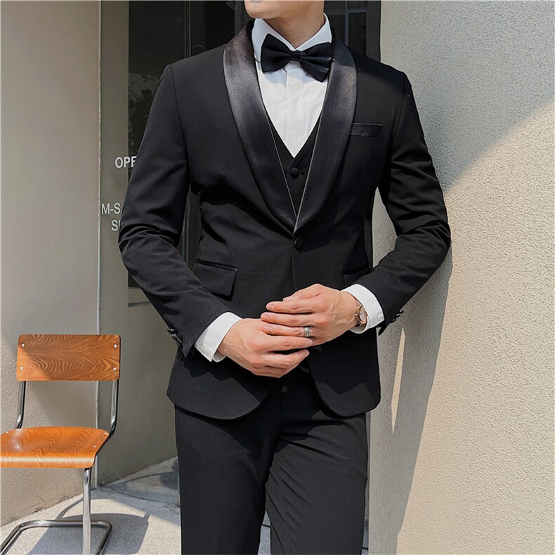 品质西服套装男三件套韩版修身商务休闲西装婚礼西装KTZ915-P315,男装西服套装,星座1105-3