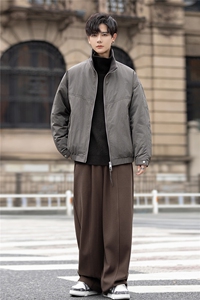 短款立领夹克羽绒服男装冬装设计款保暖外套白鸭绒5917-P335控578图片