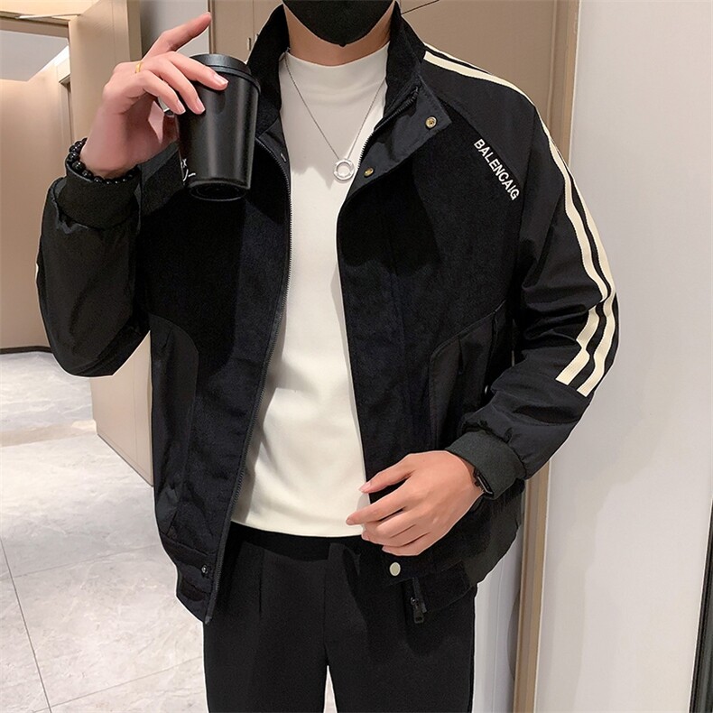 春秋季立领工装夹克男潮流宽松高级感休闲拼接百搭外套JK02-P95,男装夹克,电商D323（原B261）