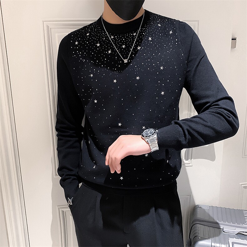 男士秋冬新款满天星潮流时尚修身韩版社会青年MY0849-P53图片