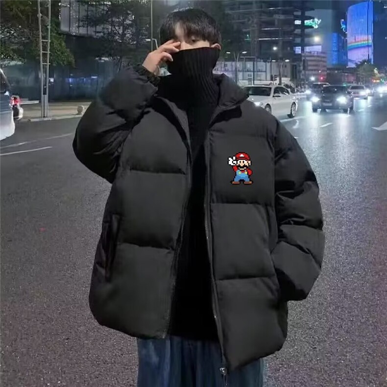 新款棉衣男冬季加厚棉袄外套青少年宽松立领潮牌面包服TT1062P62,男装棉衣,星座1013-5