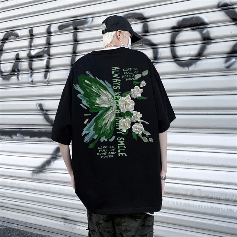 短袖T恤男款夏季薄款宽松大码纯棉半袖衣服潮牌美式复古情侣体恤,男装T恤,星座517A