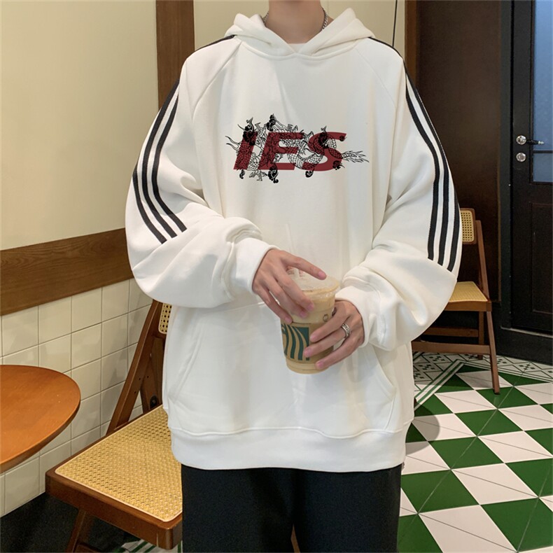 美式三杠条纹复连帽卫衣秋冬男女宽松长袖SWY2477-P55控8850棉,男装卫衣,电商B370