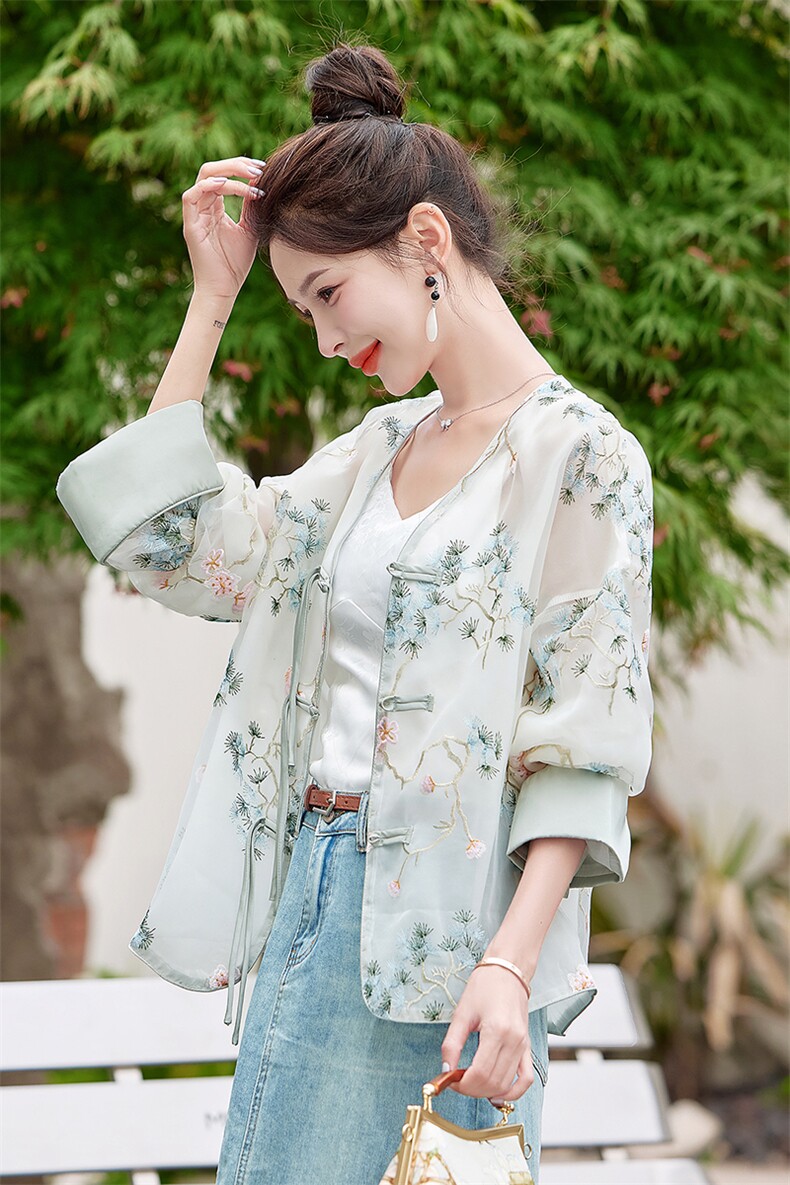 2024夏季女装新款新中式防晒外套,女装短外套,魅衣本色