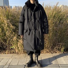 基地-MY994-P168冬季新款飘带中长款棉衣男同款棉服暗黑风控228,男装棉衣,电商B280-1（原A049）
