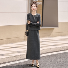 背心半身裙套装女秋季2025超火穿搭一整套气质减龄无袖上衣两件套，女装套装/套裙，浙宝029