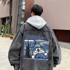 潮流印花牛仔外套男春季美式高街痞帅炸街夹克宽松上衣JK1046-P88，男装夹克，星座1103-3