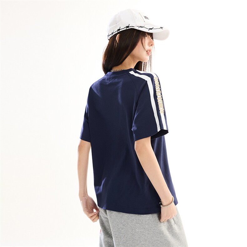 2026春季新款美式复古撞色条纹短袖T恤女宽松设计感上衣YD287-P45,男装T恤,星座509