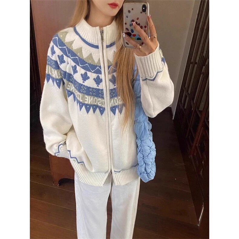 网图有货费尔岛毛衣外套男女慵懒风宽松百搭针织开衫A962-P56，男装针织衫/毛衣，星座1505