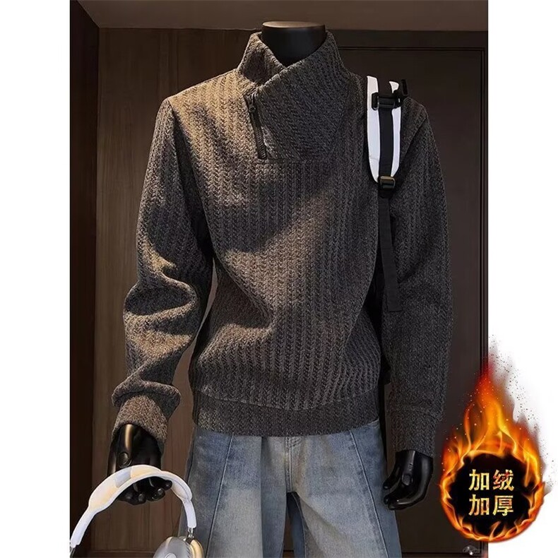 AA2153常规38加绒42美式复古半高领卫衣,男装卫衣,电商B323A