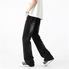 微喇牛仔裤男款夏季半松紧潮流美式vibe复古XZ201-7110P42，男装牛仔裤，星座201