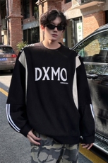 华夫格卫衣秋冬潮男宽松休闲套头休闲慵懒感卫衣常规P58加绒P68，男装卫衣，电商B319