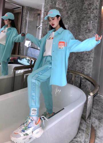 【现货】春季新款2021贴标衬衫式针织外套，女装衬衫，多来