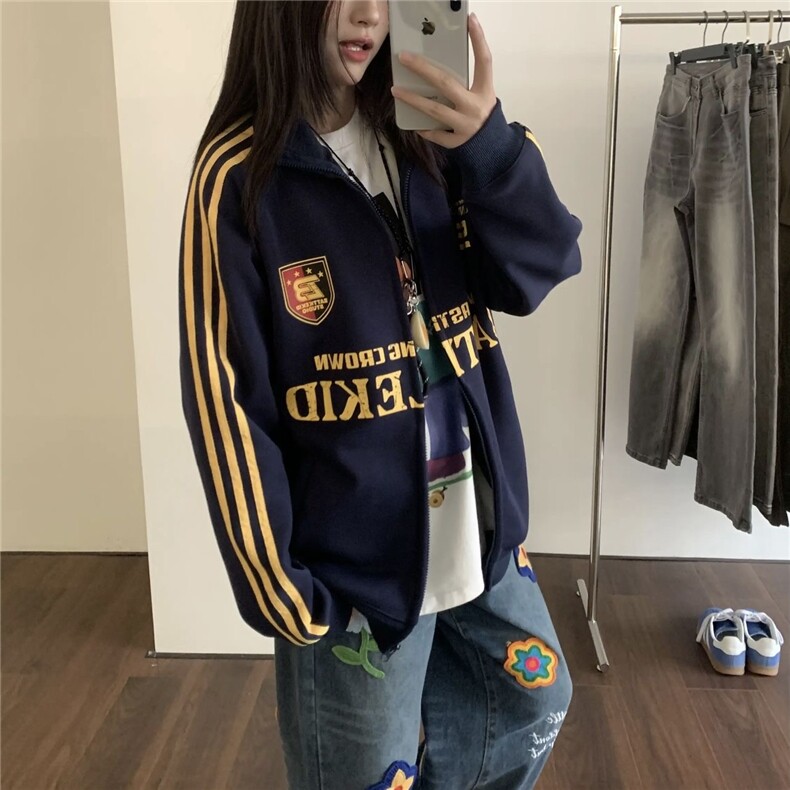 5328-P52原版做工食毛华棉复合牛奶丝休闲宽松外套薄款,女装卫衣/绒衫,星座617A-2