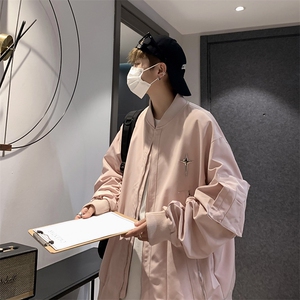 vintage美式棒球服外套男女春秋设计感潮牌情侣飞行夹克J8723-p68图片