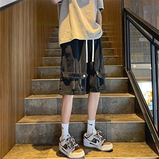 夏季美式高街拉链牛仔短裤宽松休闲五分裤313A-1-NZ046-P45控58，男装牛仔裤，星座808A-1